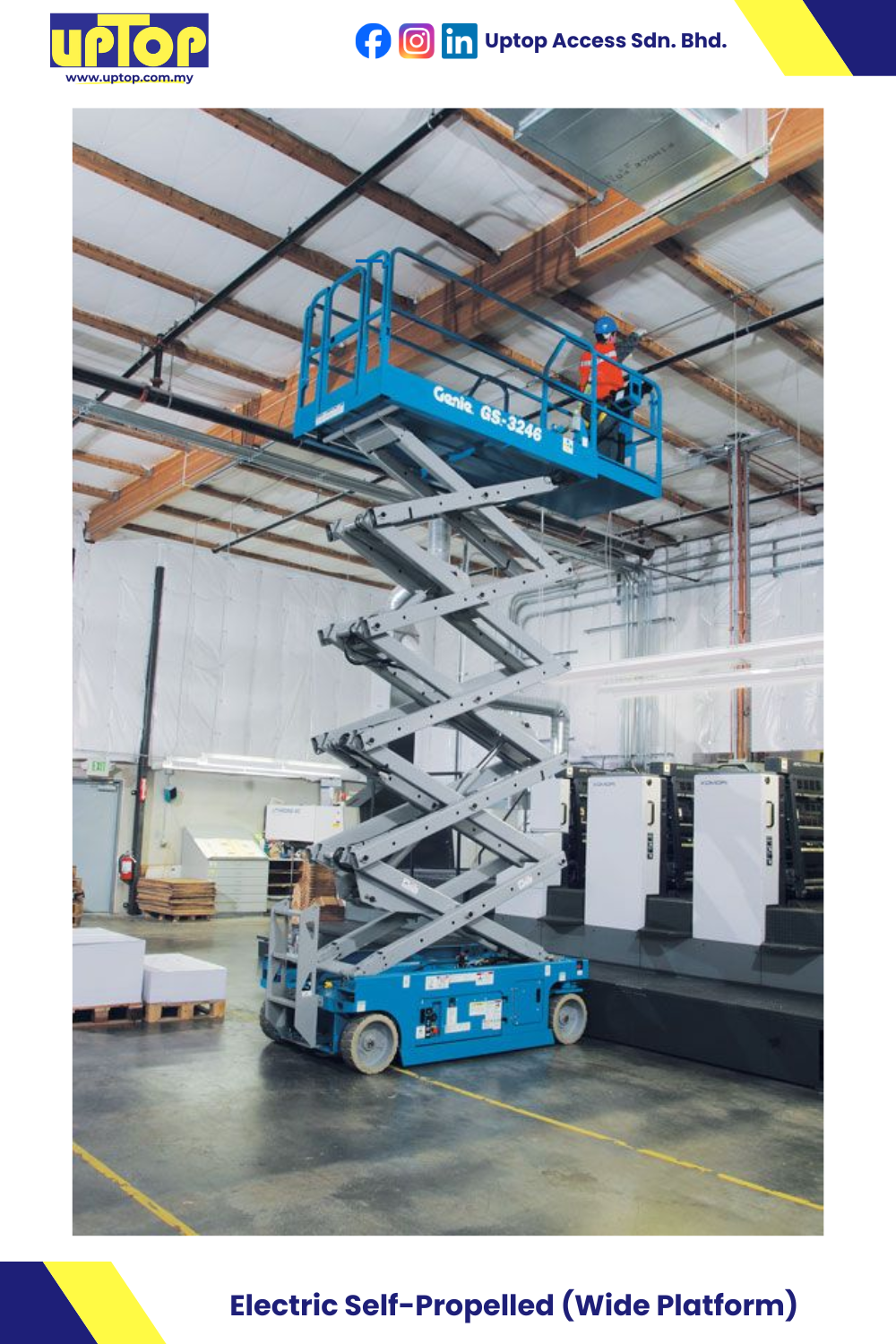 Genie Electric Self-Propelled Scissor Lift (Wide Platform)